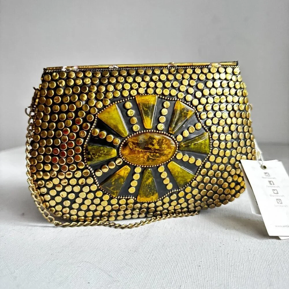 Antik Kraft Metal Studded Detail Small Crossbody Purse bag